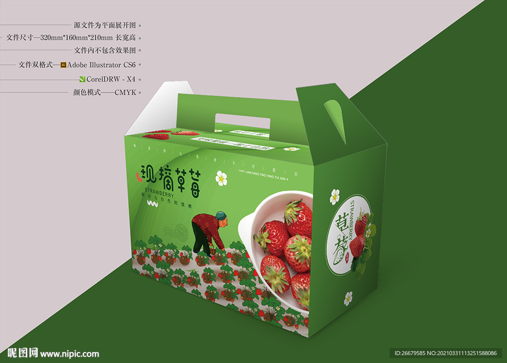 草莓包装 平面图