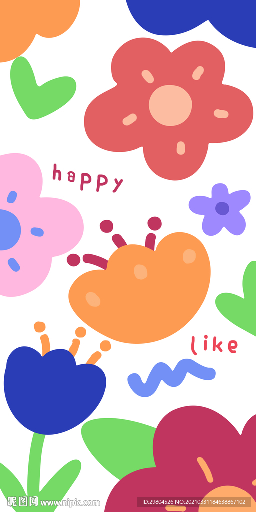 简约插画小花图片