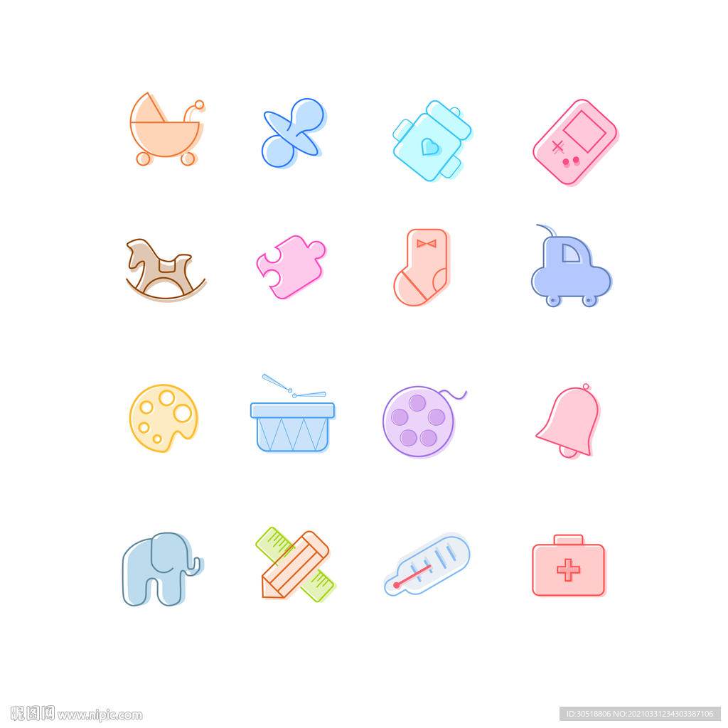 母婴 医疗矢量图标icon