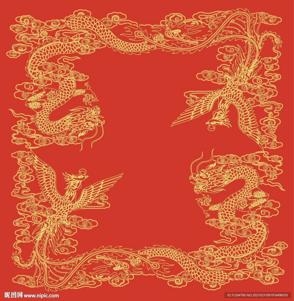 龙凤吉祥花纹