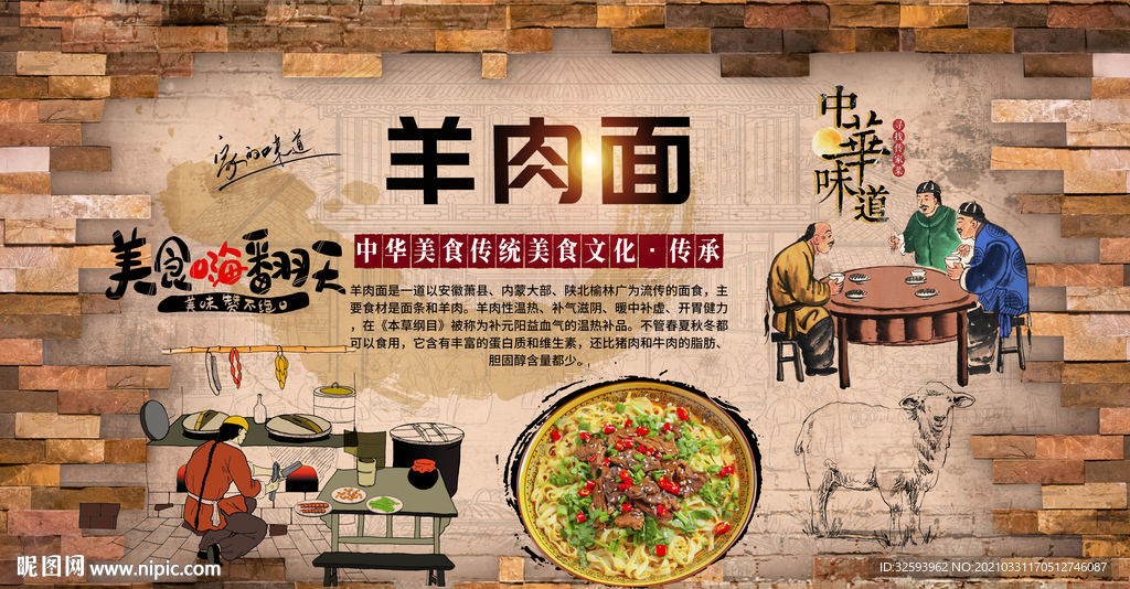 羊肉面背景墙