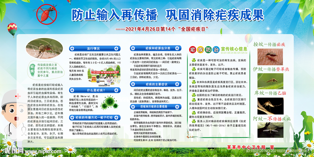 2021全国疟疾日宣传栏