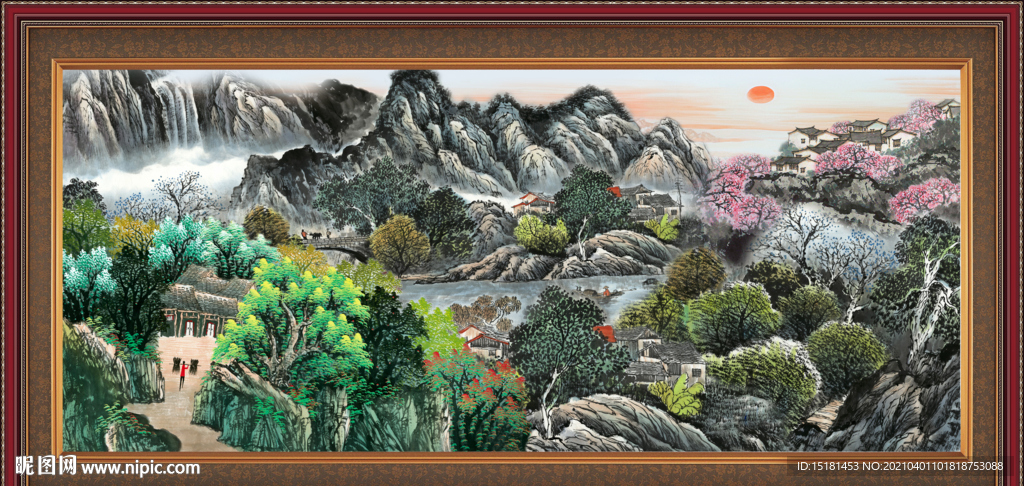 中堂画山水