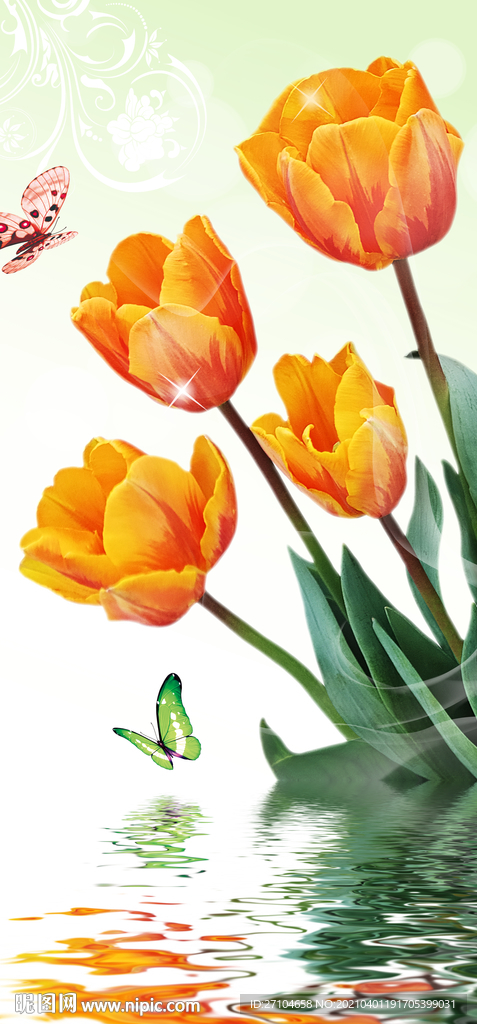 郁金香唯美玄关