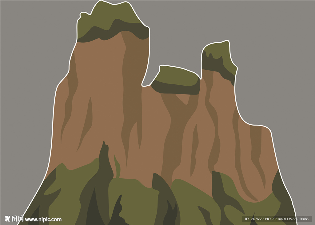 卡通山 卡通大山 山矢量图