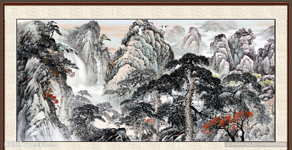 山水瀑布 