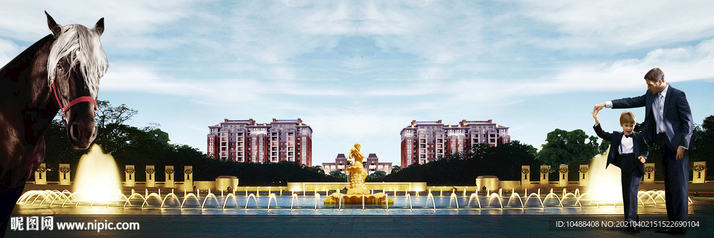 地产别墅洋房豪宅户外广告画面