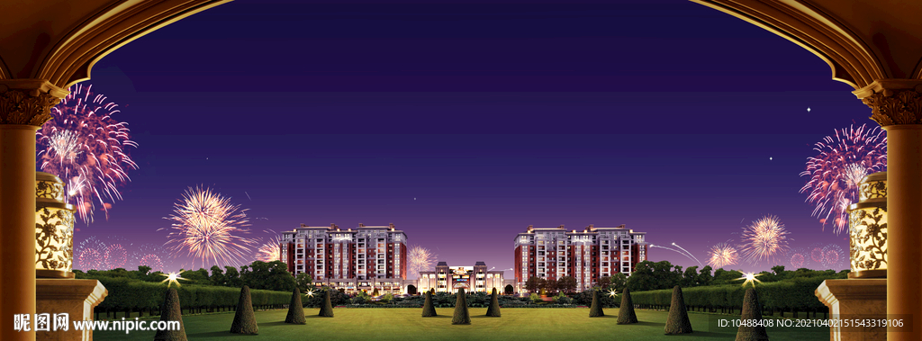 地产别墅洋房豪宅户外广告画面