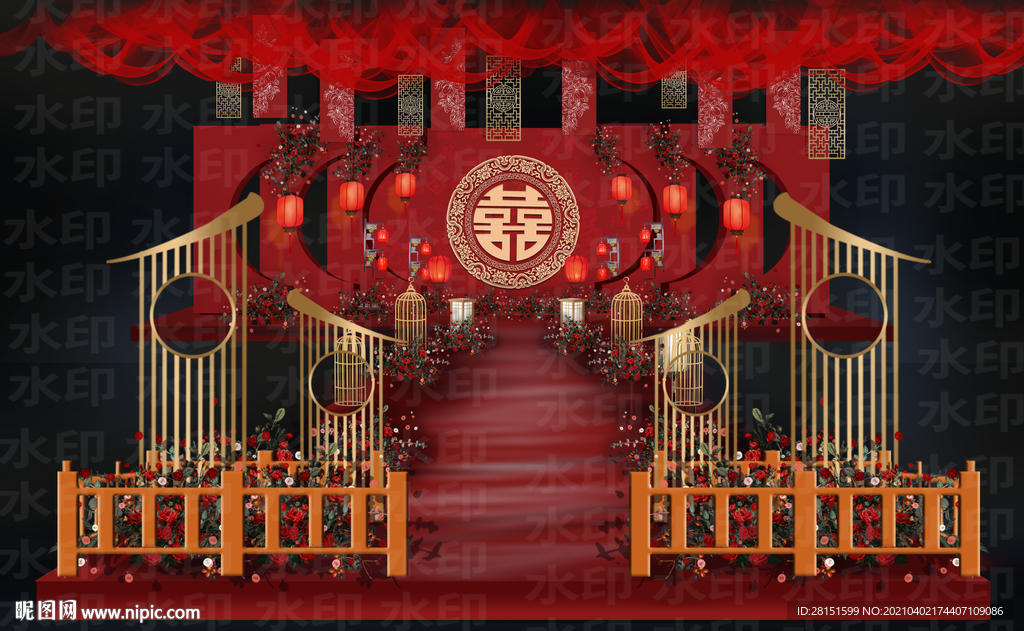 中式婚礼效果图照片
