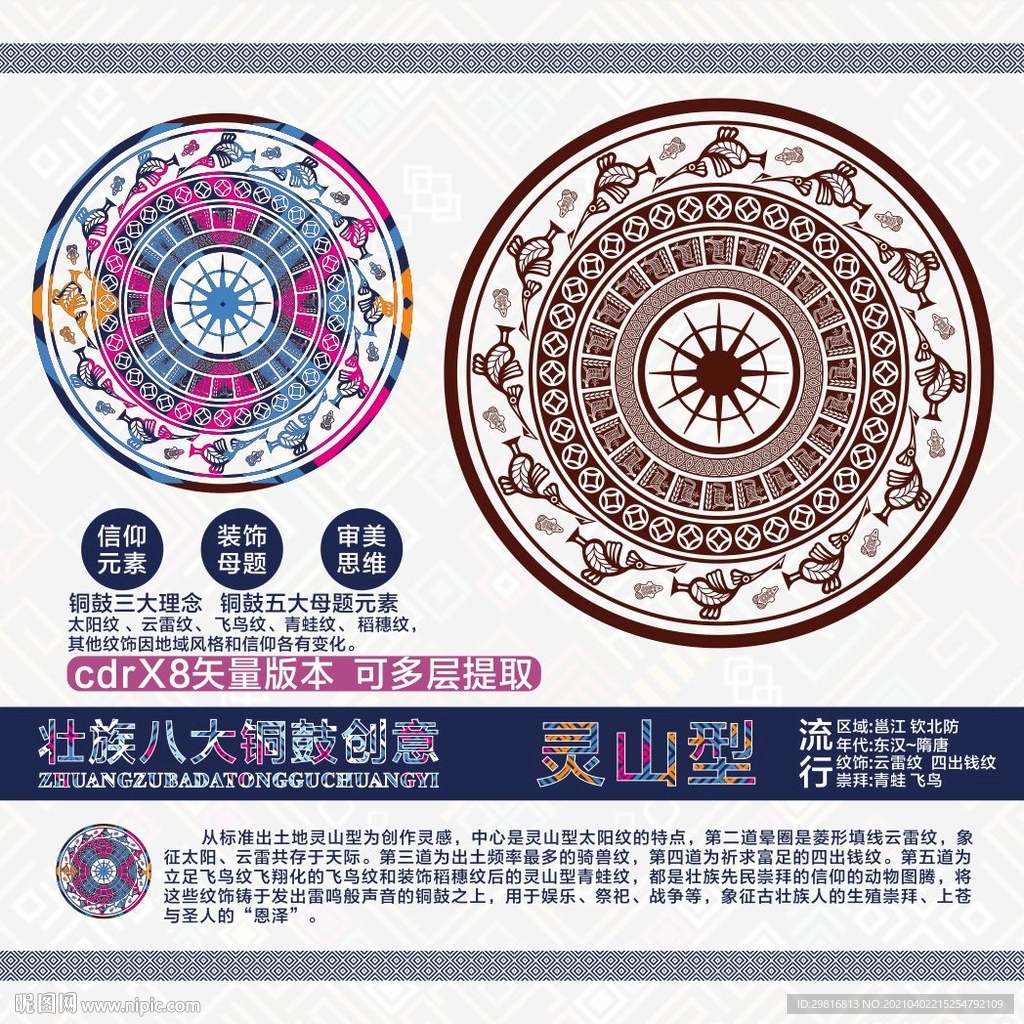 文创壮族灵山型铜鼓