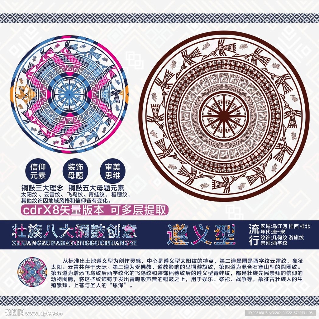 文创壮族遵义型铜鼓