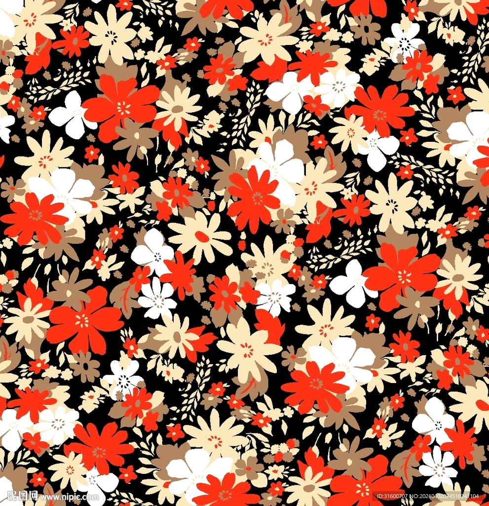 经典传统实色小碎花
