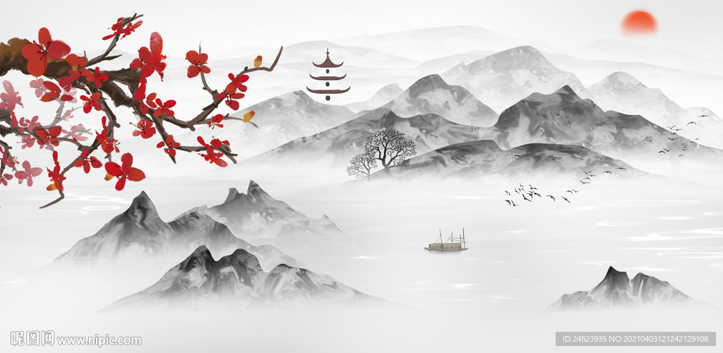 中国风意境山水画