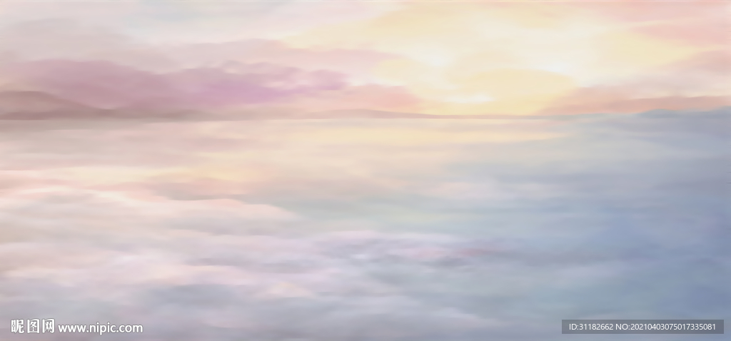 抽象粉色天空床头画