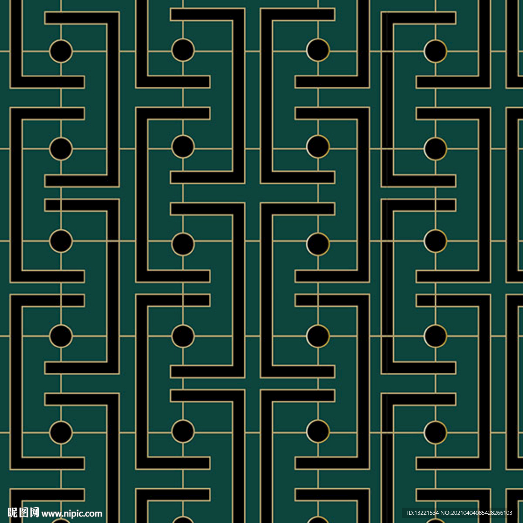 循环高级奢侈复古墨绿纹理系列
