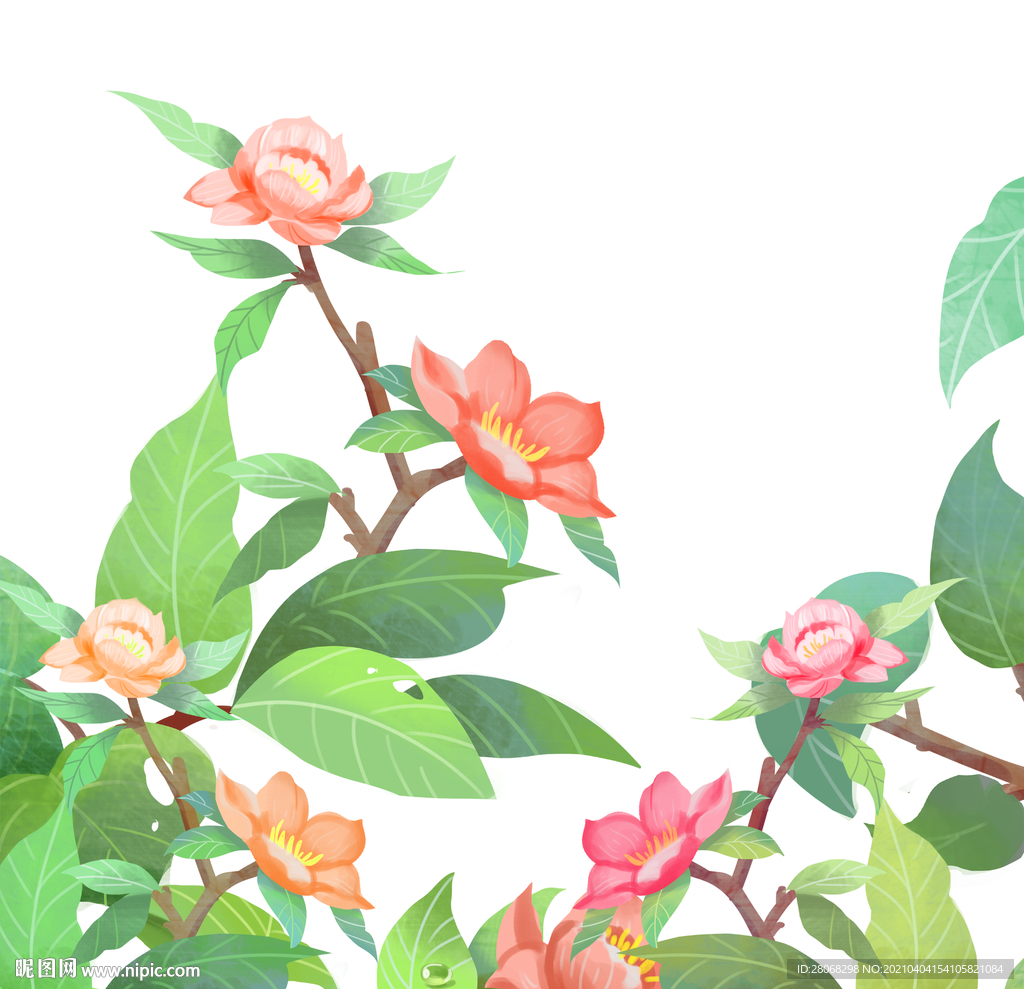 绿色植物装饰插画元素