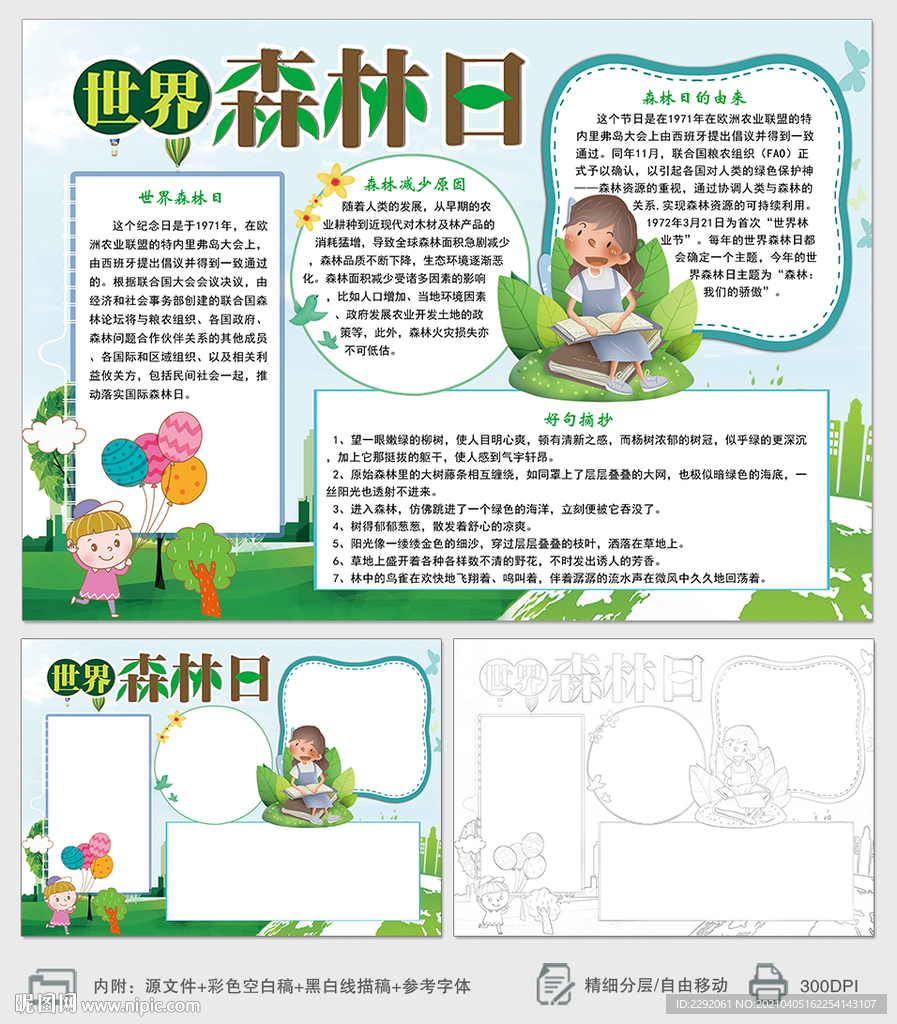 世界森林日小报手抄报