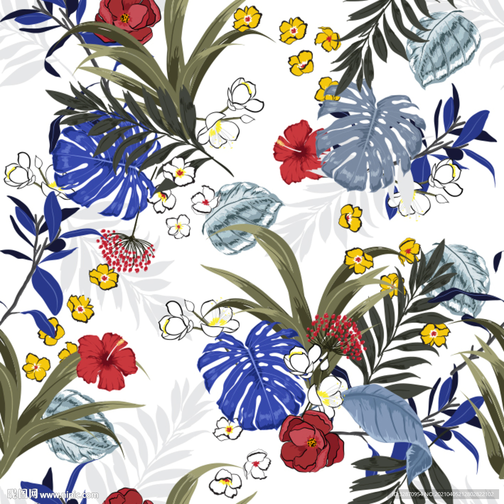 数码印花 真丝 手绘