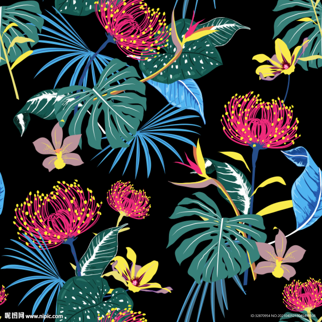 手绘 花朵 数码印花