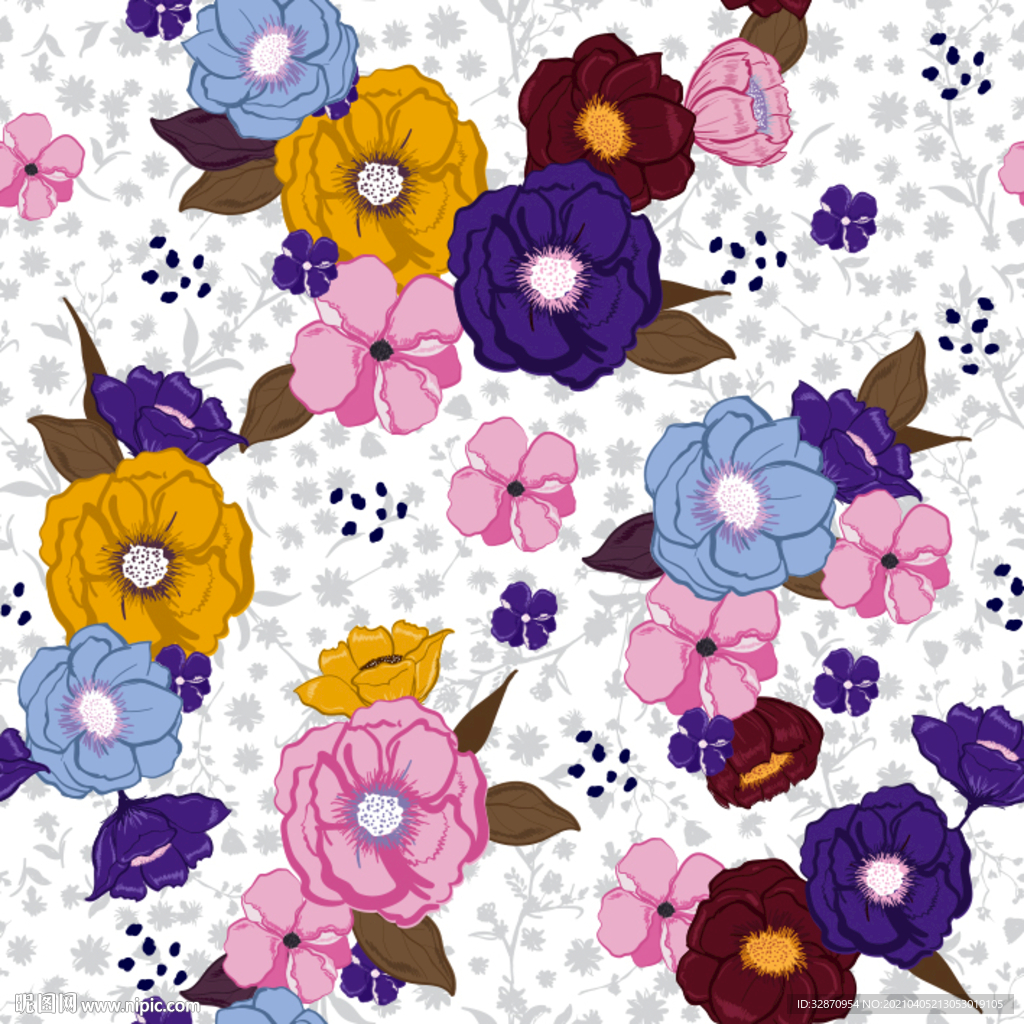 手绘 花朵 印花