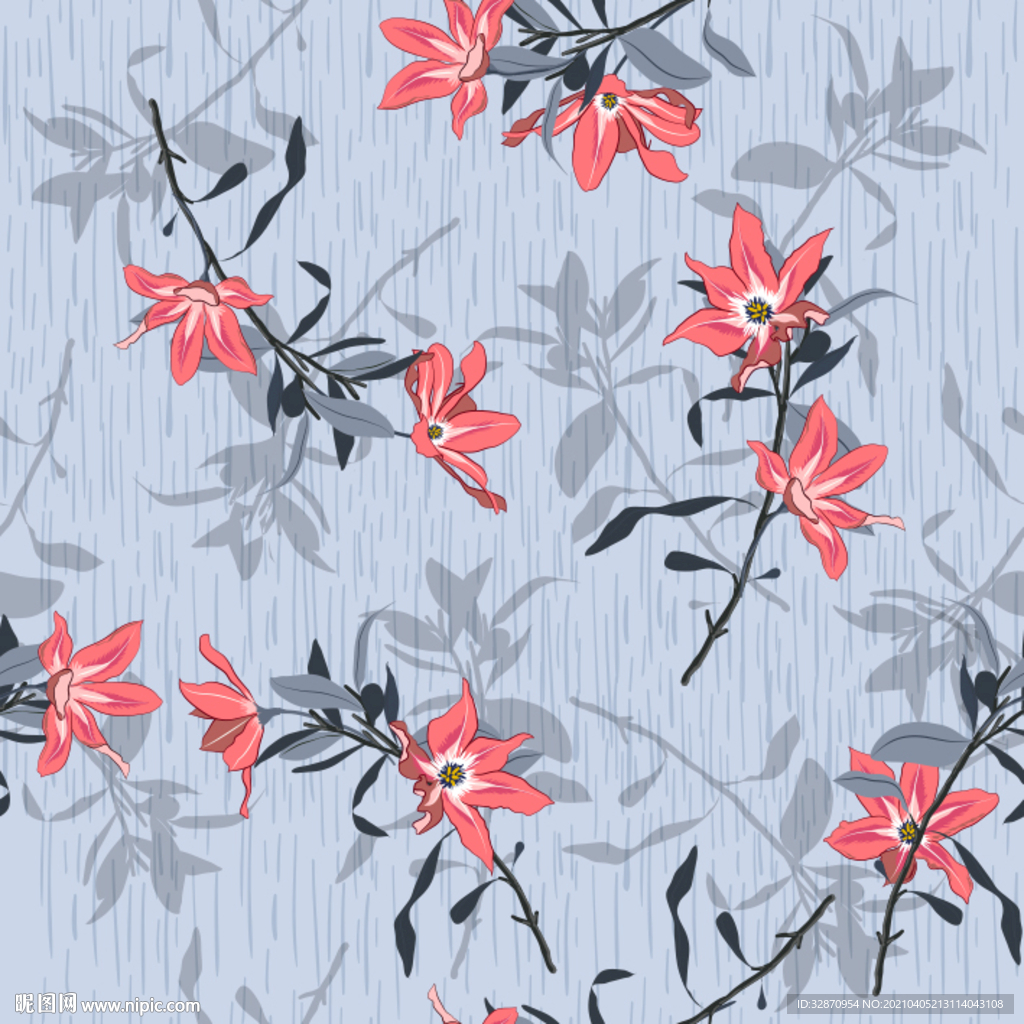 小碎花 真丝印花