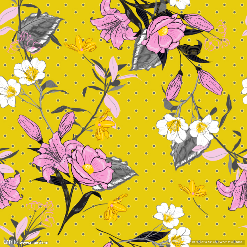 数码印花 手绘花