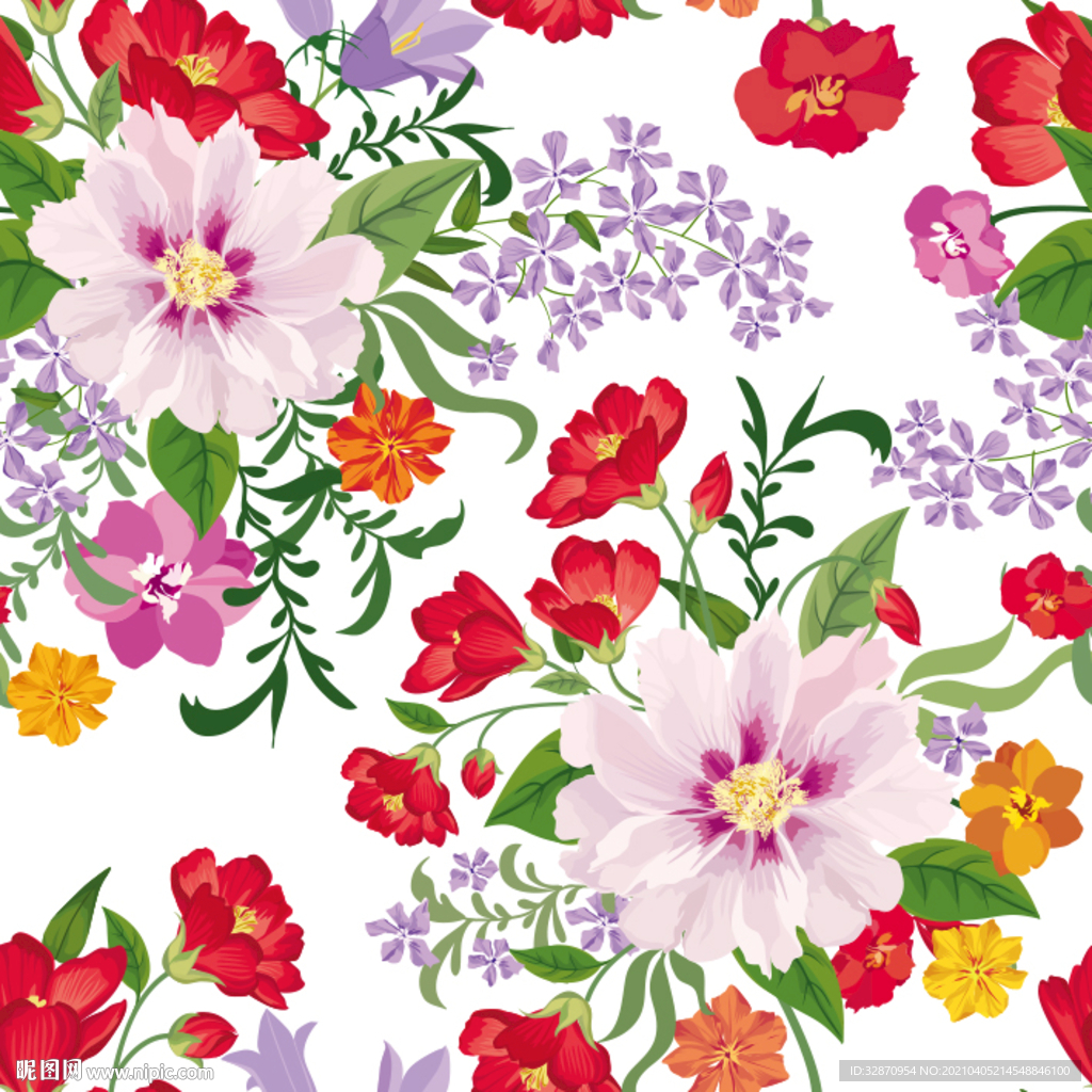 手绘花 数码印花