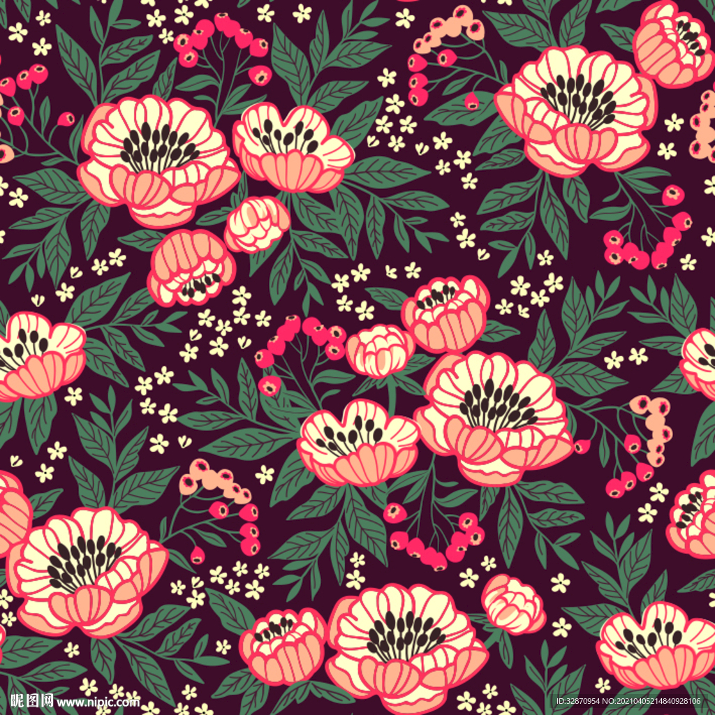 小碎花 大牌花型