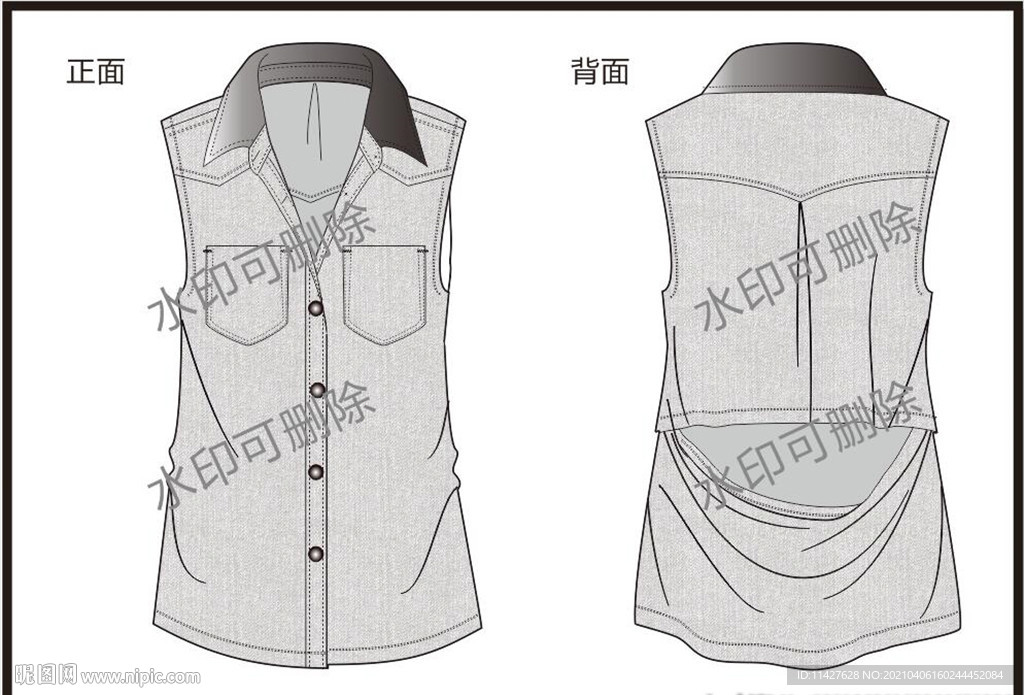 服装设计连衣裙女装款式衬衫T