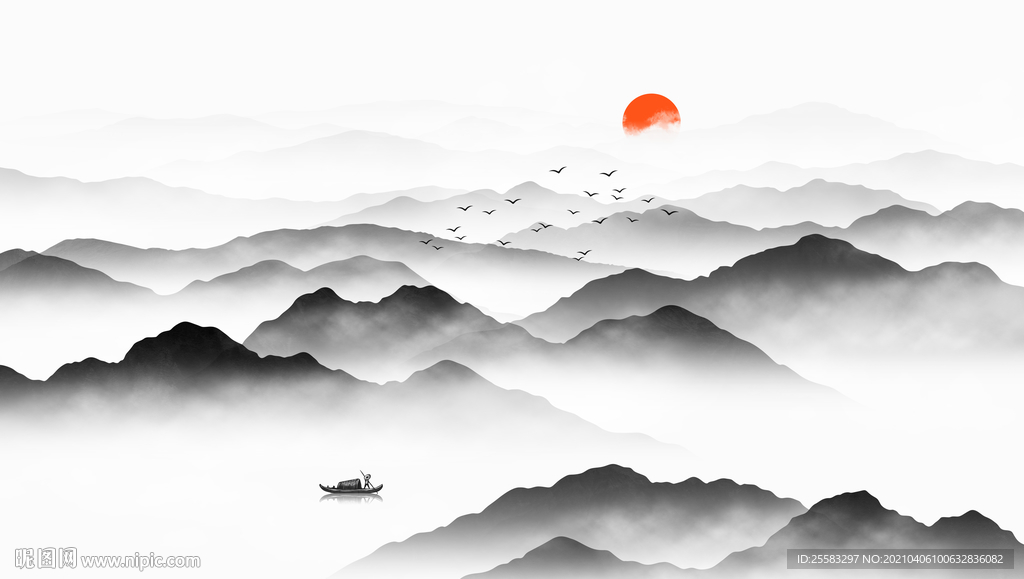 水墨山水画