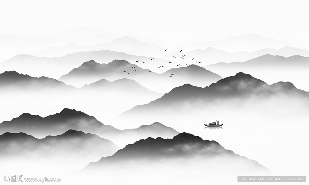 禅意水墨山水
