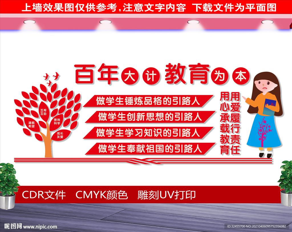 四个引路人文化墙
