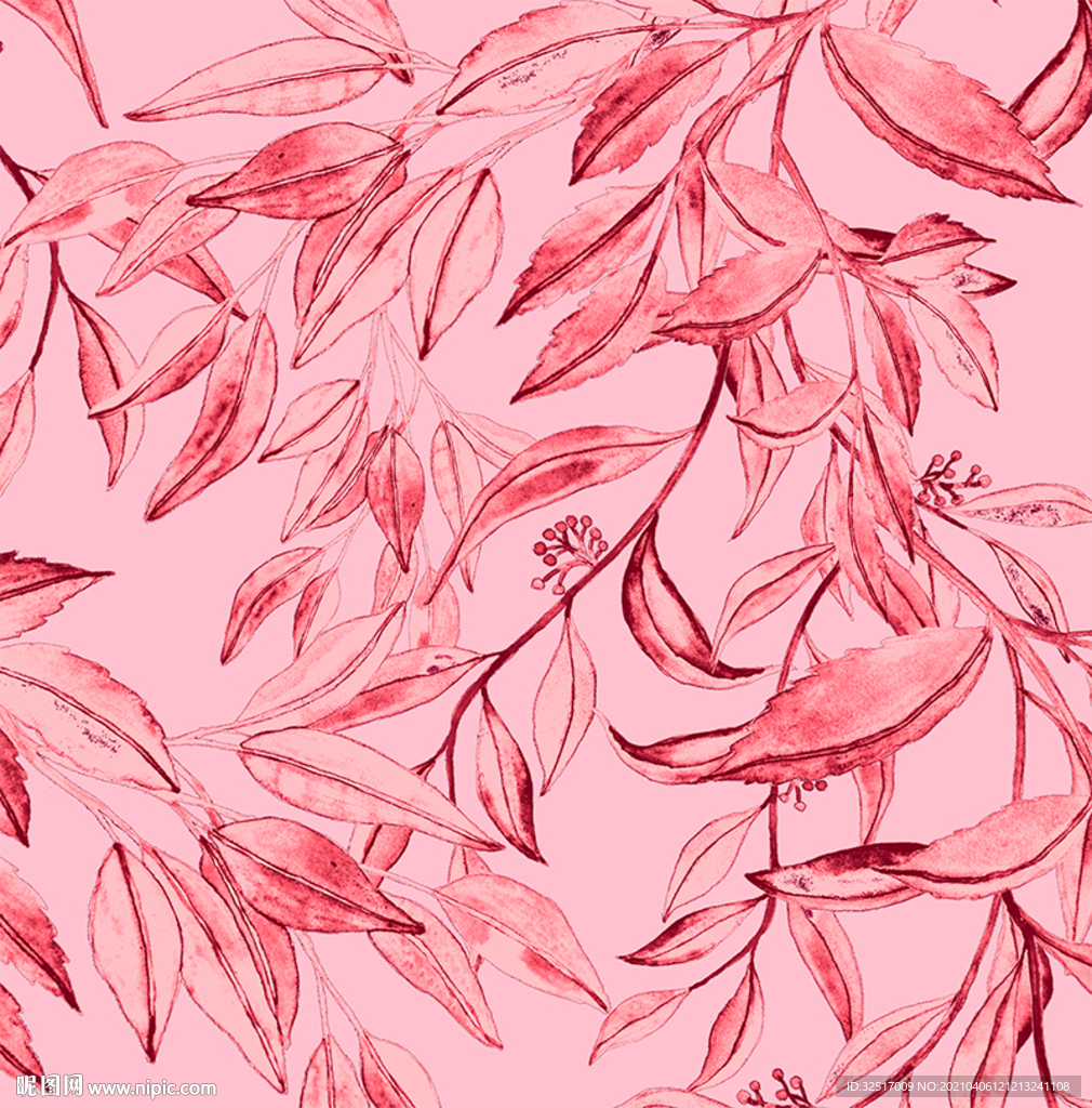 手绘花 数码印花