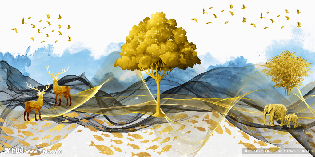 发财树麋鹿玄关