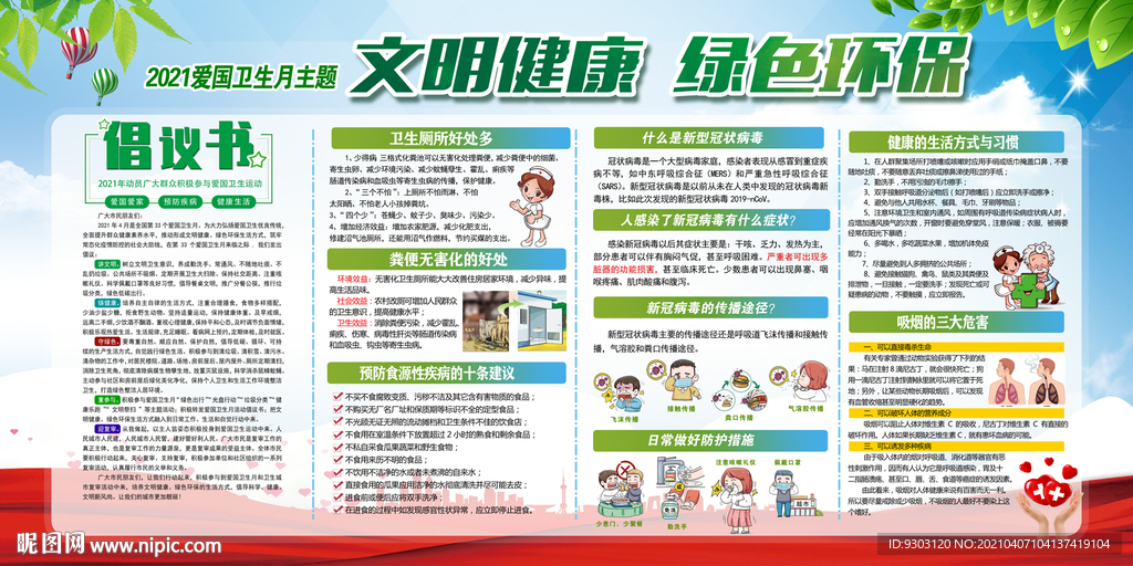 2021爱国卫生月宣传栏