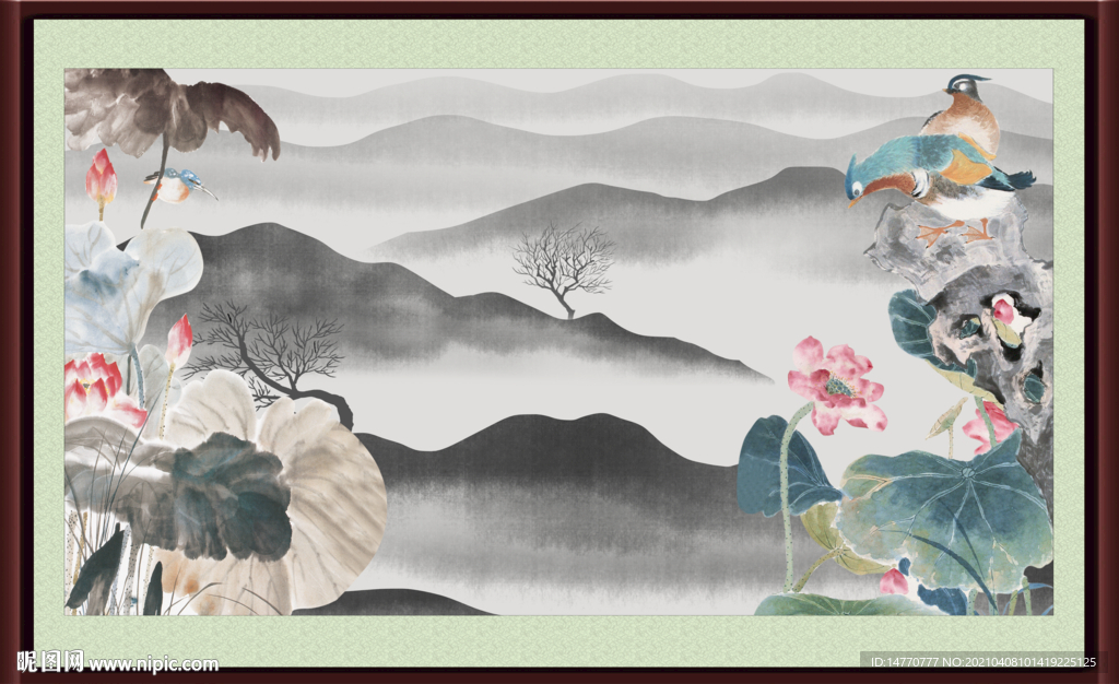 国画荷花