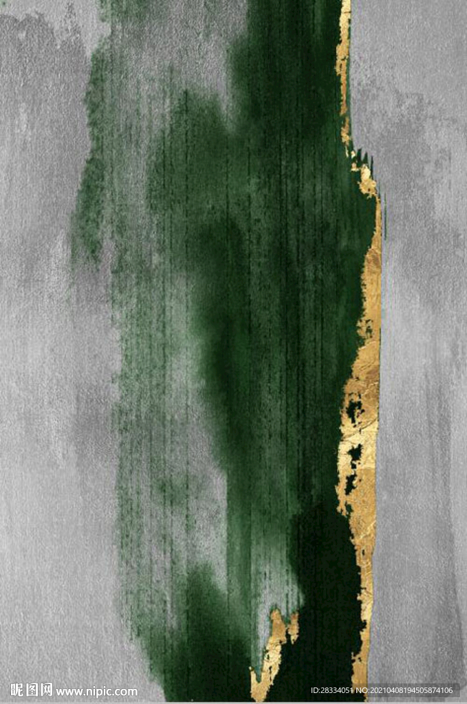 现代抽象金色水墨油画玄关装饰画