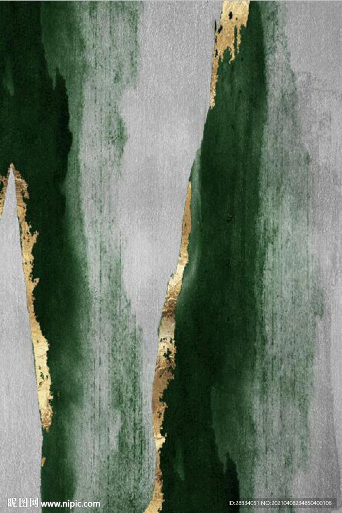 现代抽象金色水墨油画玄关装饰画