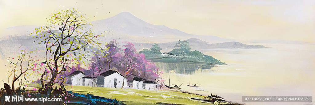 新中式山水床头画