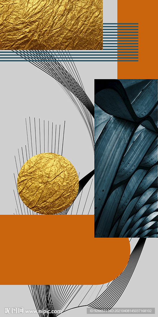 抽象玄关装饰画