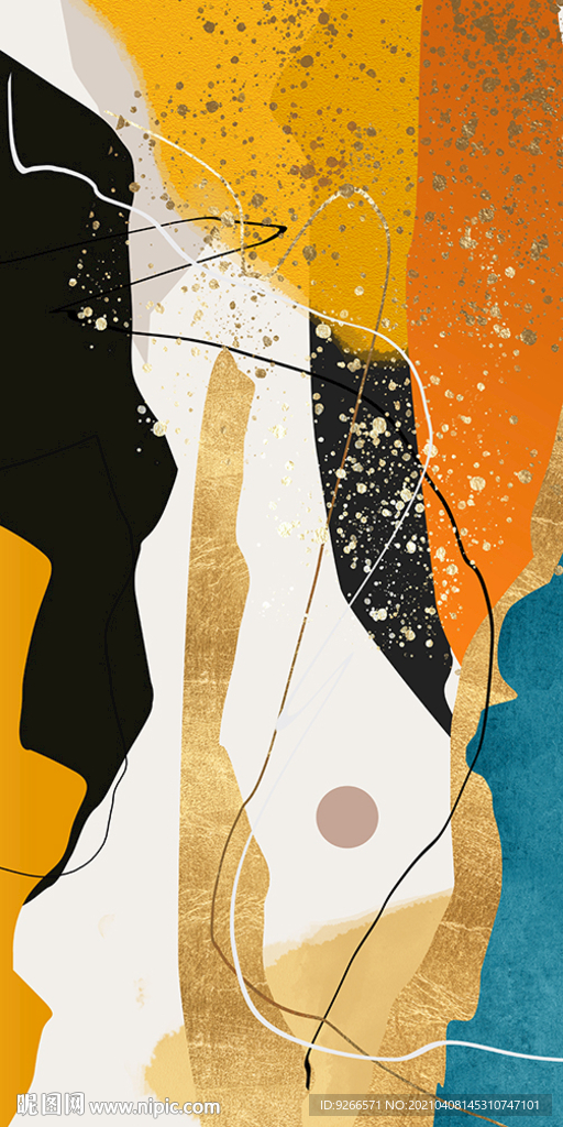 抽象玄关装饰画