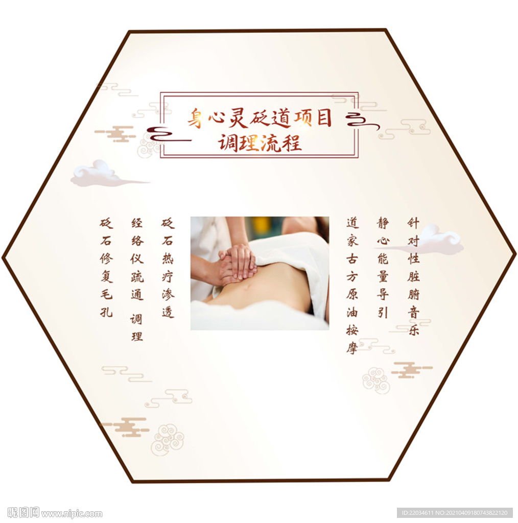 中国风 六边形美容养生