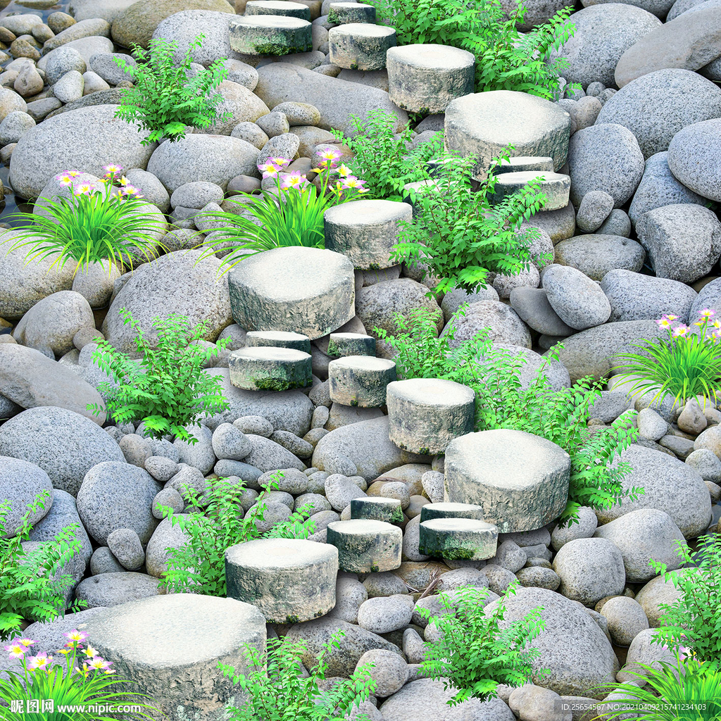 软石浴室客厅3D立体地板
