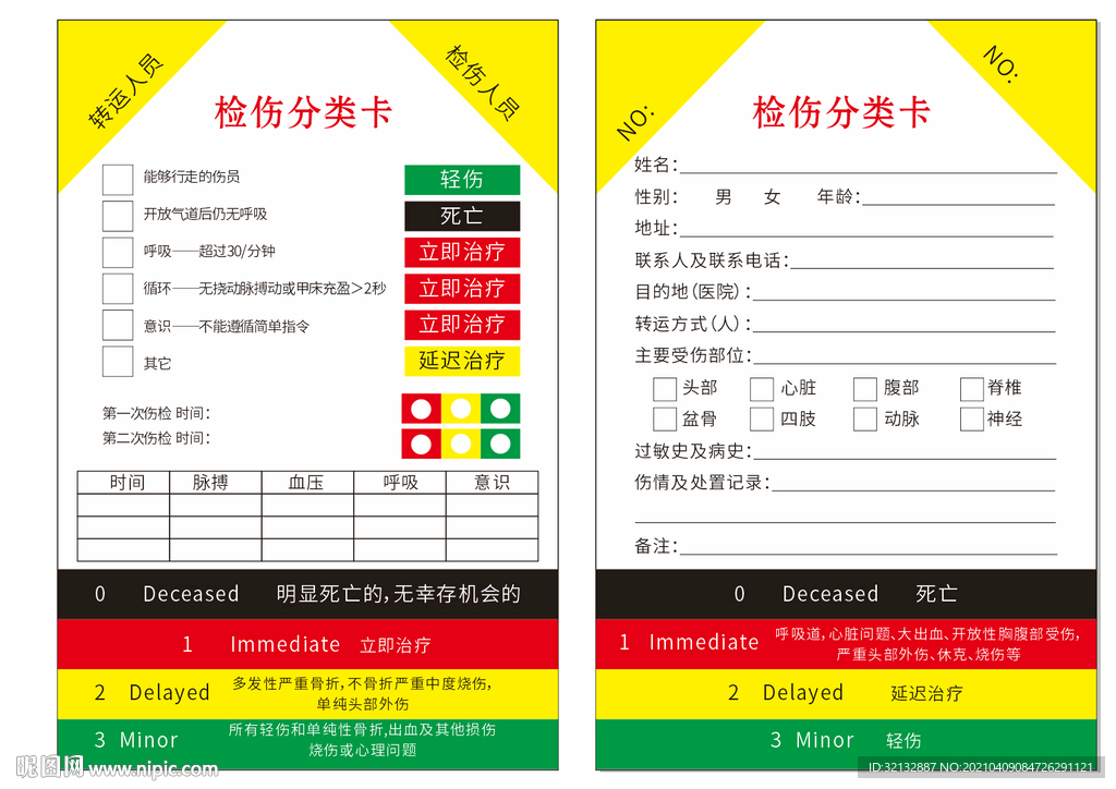 检伤分类卡