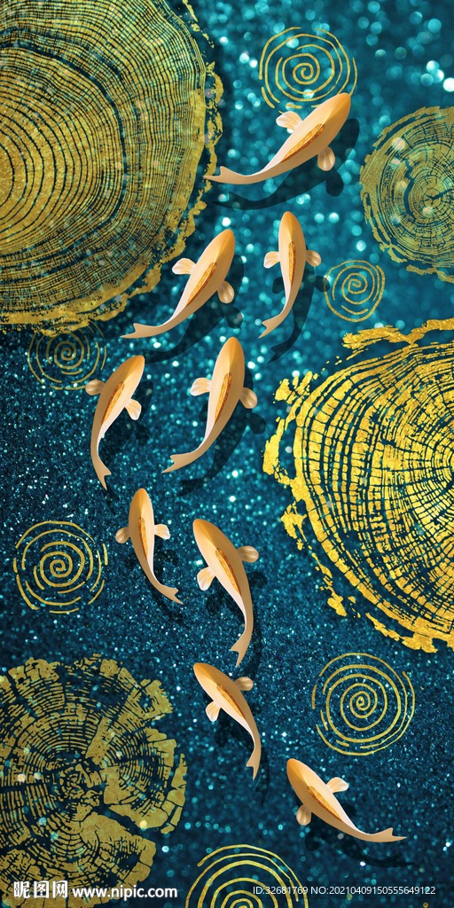 九鱼年轮晶瓷画