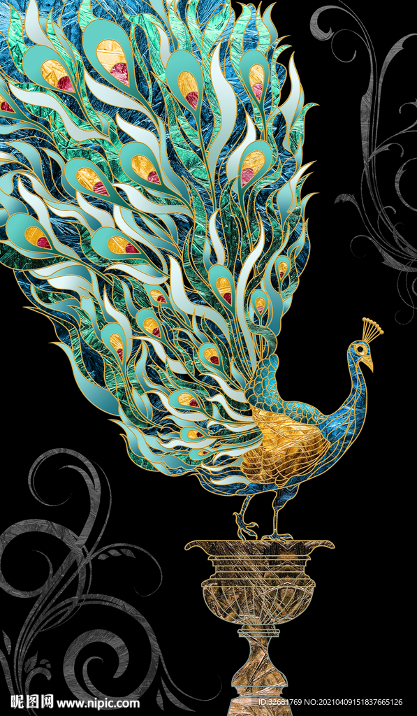 孔雀装饰画