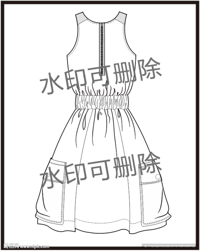 服装设计连衣裙女装款式衬衫T恤