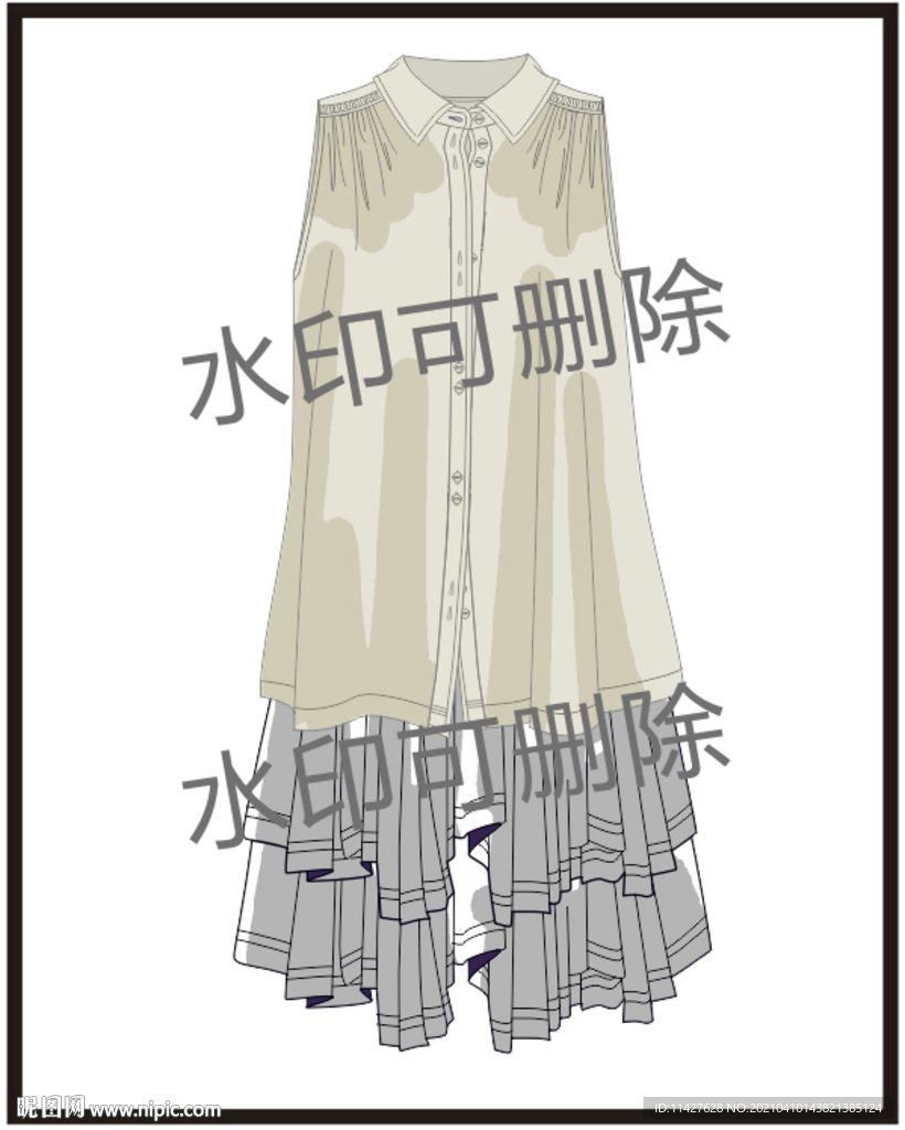 服装设计连衣裙女装款式衬衫T