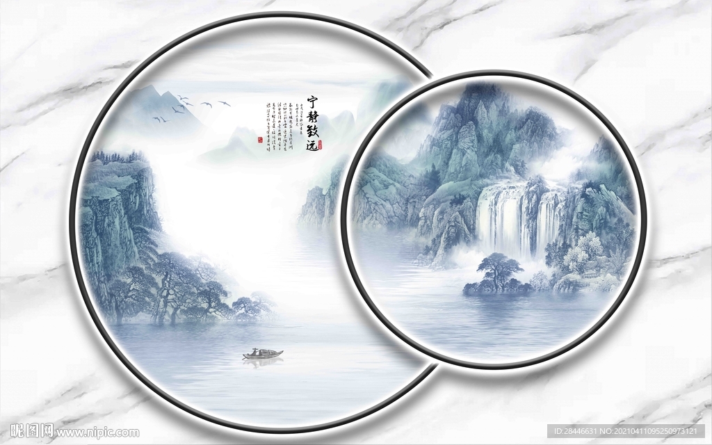 新中式电视背景墙装饰画