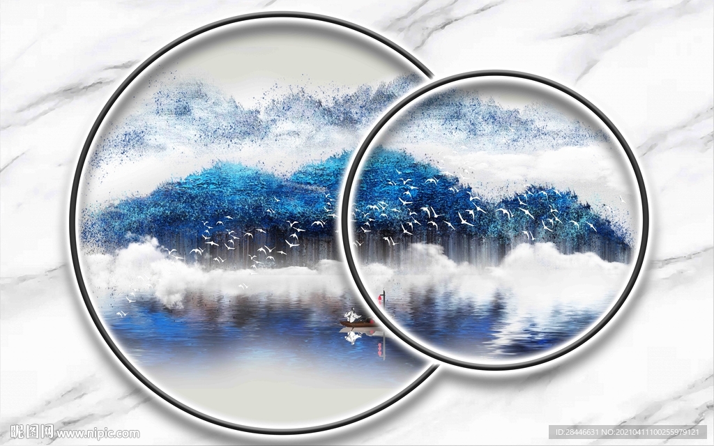 新中式电视背景墙装饰画